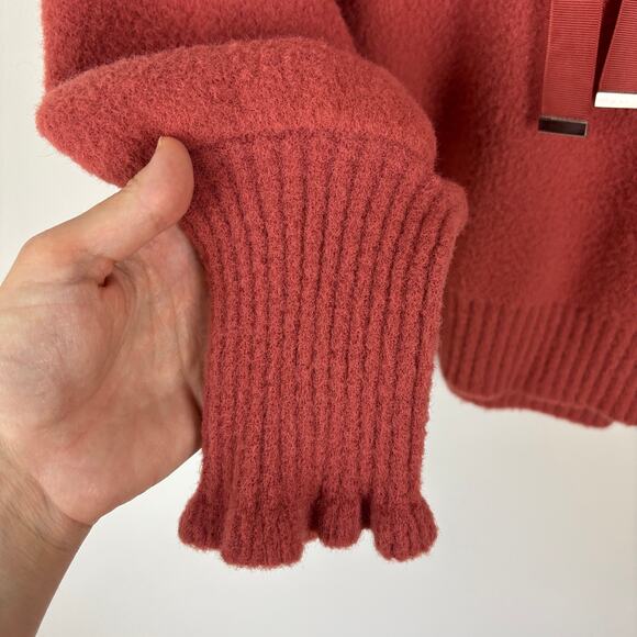 Express Hoodie Sweater puff sleeve Medium dusty rose pink cozy - Picture 6 of 10